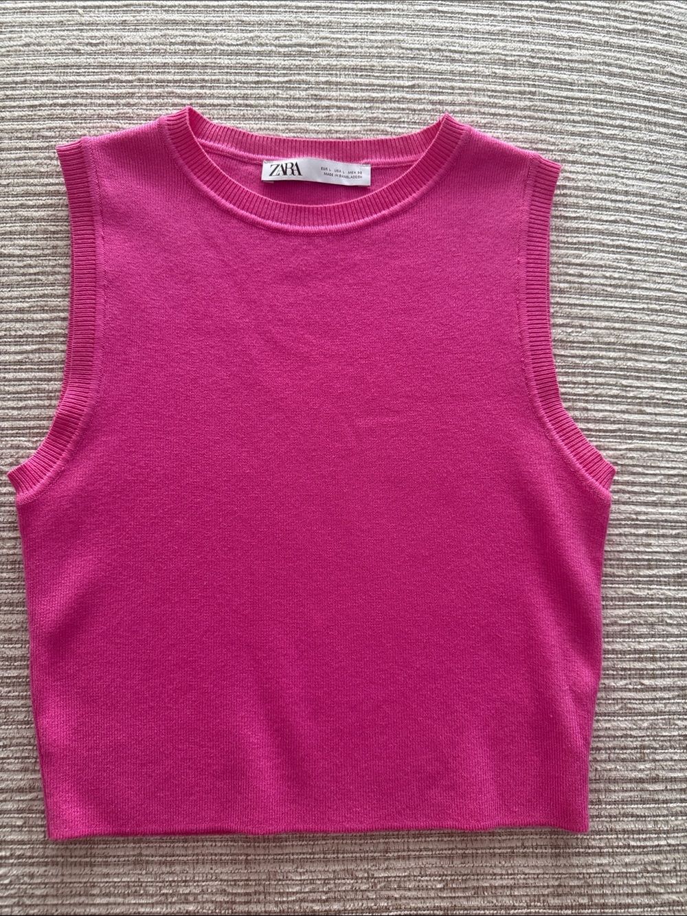 Zara Kids Bright Fuchsia Sleeveless Knit Tank
